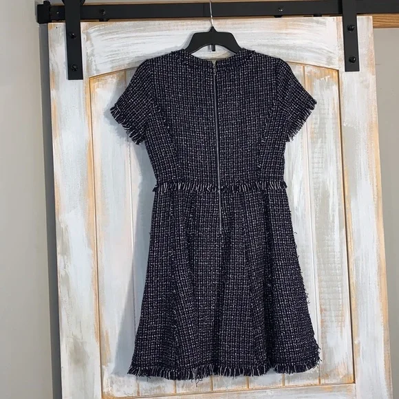 Eliza J Sparkly Tweed Blue and White Dress - Picture 3 of 9